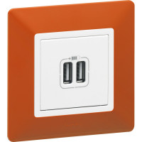 Зарядное устройство Legrand Valena LIFE с двумя USB-разьемами 240В/5В 1500мА.С лицевой панелью.Белое 753412