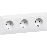 Силовая розетка Legrand Valena LIFE 2К+З 16А 250В с защитными шторками.Безвинтовые зажимы.С лицевой панелью.Белая 753420