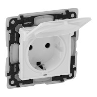 Розетка силовая Legrand Valena LIFE IP44.2К+З, с защитными шторками и откидной крышкой.Белая 753119
