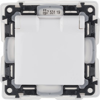 Розетка силовая Legrand Valena LIFE IP44.2К+З, с защитными шторками и откидной крышкой.Белая 753119