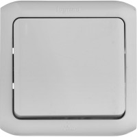 Переключатель Legrand одноклавишный Legrand Quteo IP44 10А 250В винтовые зажимы накладной монтаж серый 782334