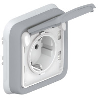 Розетка Legrand 2К+3 немецкий стандарт с винтовыми зажимами Программа Plexo серый 16 A 250 В 069733