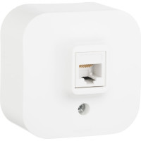 Розетка Legrand компьютерная RJ45 категория 5e UTP Legrand Quteo IP20 накладной монтаж белый 782224