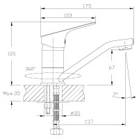 Смеситель для раковины Rossinka RS29-22