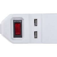 Сетевой фильтр ЭРА USF-5es-1.5m-USB-W белый Б0019037