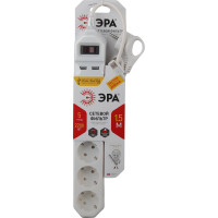 Сетевой фильтр ЭРА USF-5es-1.5m-USB-W белый Б0019037