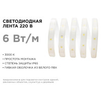 Высоковольтная светодиодная лента Apeyron 220В 10-63