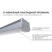 Профиль накладной/врезной Apeyron 25х20мм для светодиодной ленты, 2 м. СПН1225-А 08-14