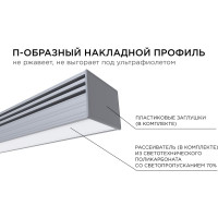 Алюминиевый прямой профиль Apeyron глубокий для светодиодной ленты 2м 3013 08-10