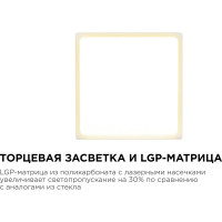 Светодиодная панель Apeyron накладная квадратная 220В, 20Вт, алюминиевый корпус, изолированный драйвер ТБ 06-47