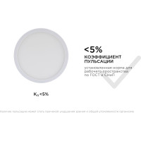 Светодиодная панель Apeyron накладная круглая, 220В, 10Вт, алюминиевый корпус, изолированный драйвер ДН 06-36
