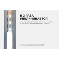 Алюминиевый угловой профиль Apeyron накладной с креплением, анодированный, серебро, 1 м. 3014 08-07