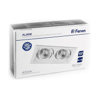 Карданный светодиодный светильник FERON 2x12W 2160 Lm, 4000К, 35 градусов, белый, AL202 29774