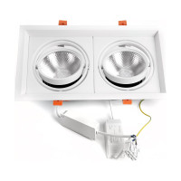 Карданный светодиодный светильник FERON 2x20W 3600 Lm, 4000К, 35 градусов, белый, AL202 29777