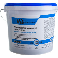 Акриловый герметик WINDOW SYSTEM цвет серый, ведро 7 кг WSoutgrey007