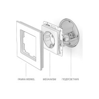 Розетка с заземлением, безвинтовой зажим WERKEL W1171308 черный матовый a051618