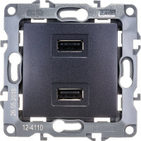 Зарядное устройство USB ЭРА 12-4110-05 230В/5В-2100мА, IP20, антрацит Б0027495
