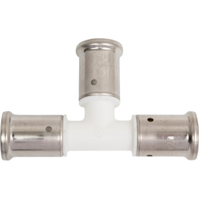 Равнопроходный тройник Henco ПВДФ пресс белый, 20x20x20 HE 9PKW-202020