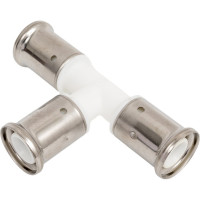 Равнопроходный тройник Henco ПВДФ пресс белый, 20x20x20 HE 9PKW-202020