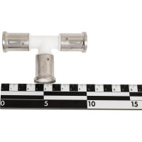 Равнопроходный тройник Henco ПВДФ пресс белый, 20x20x20 HE 9PKW-202020