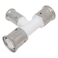 Переходный уменьшенный в центре тройник Henco ПВДФ пресс белый, 26x20x26 HE 10PKW-262026