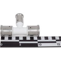 Переходный уменьшенный в центре тройник Henco ПВДФ пресс белый, 26x20x26 HE 10PKW-262026