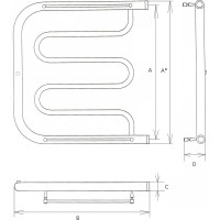 Водяной полотенцесушитель Двин D 60/50 1"-1/2" С полкой К0 16496500 4627085925668
