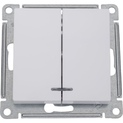 Механизм выключателя Systeme Electric 2-кл. ATLAS DESIGN с подсветкой сх.5а 10АХ белый ATN000153