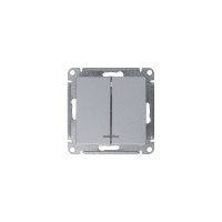 Механизм выключателя Systeme Electric 2-кл. ATLAS DESIGN с подсветкой сх.5а 10АХ алюминий 1240248 ATN000353