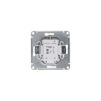 Механизм выключателя Systeme Electric 2-кл. ATLAS DESIGN с подсветкой сх.5а 10АХ алюминий 1240248 ATN000353