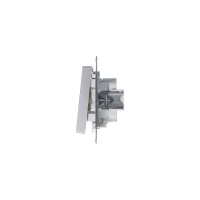 Механизм выключателя Systeme Electric 2-кл. ATLAS DESIGN с подсветкой сх.5а 10АХ алюминий 1240248 ATN000353