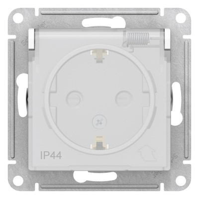 Механизм розетки Systeme Electric (Schneider Electric) 1-м СП ATLAS DESIGN AQUA 16А IP44 бел. 1240175 ATN440146