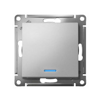 Механизм выключателя Systeme Electric (Schneider Electric) 1-кл. ATLAS DESIGN с подсветкой сх.1а 10АХ алюм. 1240227 ATN000313