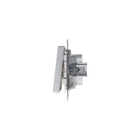 Механизм выключателя Systeme Electric (Schneider Electric) 1-кл. ATLAS DESIGN с подсветкой сх.1а 10АХ алюм. 1240227 ATN000313