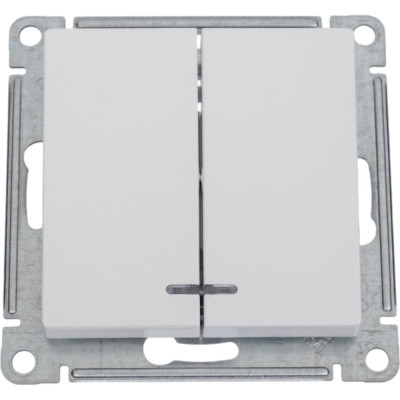 Механизм выключателя 2-клавишный Systeme Electric (Schneider Electric) ATLAS DESIGN с подсветкой сх.5а 10АХ жемчуг 1240291 ATN000453