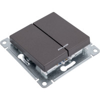 Механизм выключателя 2-клавишный Systeme Electric (Schneider Electric) ATLAS DESIGN с подсветкой сх.5а 10АХ мокко 1240377 ATN000653