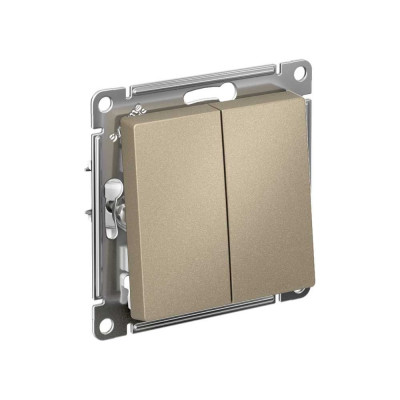 Механизм выключателя Systeme Electric 2-кл. ATLAS DESIGN сх.5 10АХ шампань ATN000551 1240332