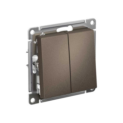 Механизм выключателя Systeme Electric 2-кл. ATLAS DESIGN сх.5 10АХ мокко ATN000651 1240375