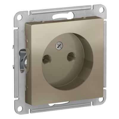 Механизм розетки Systeme Electric 1-м СП ATLAS DESIGN без заземления, 16А, шампань ATN000541 1240325