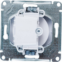 Механизм розетки Systeme Electric 1-м СП ATLAS DESIGN без заземления, защитные шторки, 16А, белый 1240151