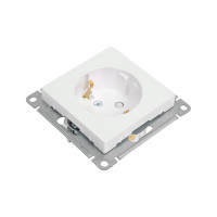 Механизм розетки Systeme Electric 1-м СП ATLAS DESIGN с заземлением, защитные шторки, 16А, жемчуг 1240285 ATN000445