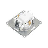 Механизм розетки Systeme Electric 1-м СП ATLAS DESIGN с заземлением, защитные шторки, 16А, жемчуг 1240285 ATN000445