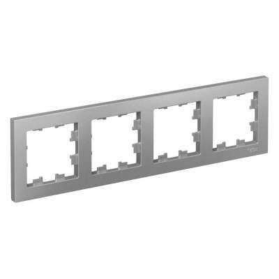 Рамка 4-м Systeme Electric (Schneider Electric) ATLAS DESIGN, универсальная, алюминий, арт. ATN000304