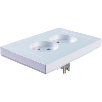 Розетка Systeme Electric 2-м ATLAS DESIGN без заземления, 16А, в сборе, жемчуг ATN000420 1240272