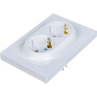 Розетка Systeme Electric 2-м ATLAS DESIGN с заземлением, 16А, в сборе, белая ATN000124 1240135