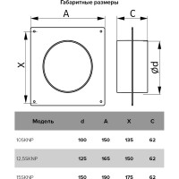 Соединитель круглых каналов с накладной пластиной, 125 мм ERA 12,5SKNP 90-02248