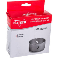 Коронка пильная биметаллическая 108 мм Elitech 1820.063500