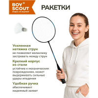 Набор BOYSCOUT 2 ракетки, воланчик, в сетке /24 61450