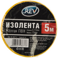 Изолента REV ПВХ 0,13х15мм желтая 5м 28677 6