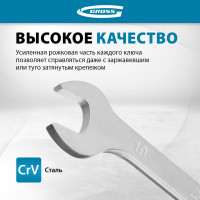 Набор ключей комбинированных трещоточных, СRV, 7 шт. 8-19 мм GROSS 14859